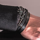 Bracelete coroa banhado a rodio negro