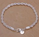 Bracelete Cordão Torcido em Prata 925