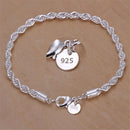Bracelete Cordão Torcido em Prata 925
