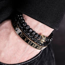 Bracelete caveira banhado a rodio negro